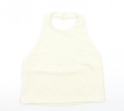 Womens UK Size L Zara Ivory Cropped Tank