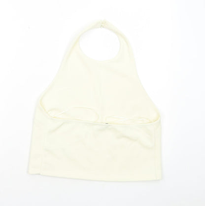 Womens UK Size L Zara Ivory Cropped Tank