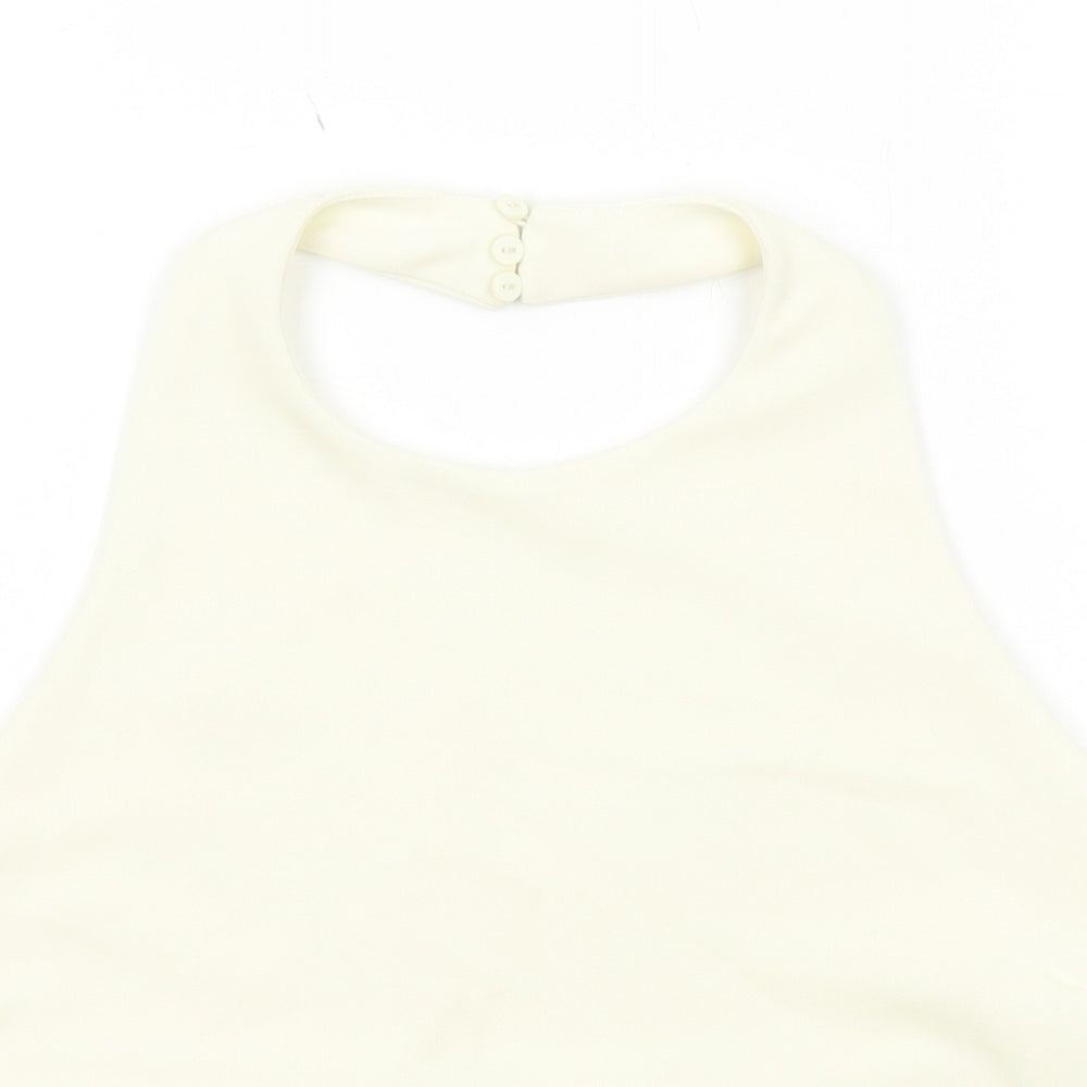 Womens UK Size L Zara Ivory Cropped Tank