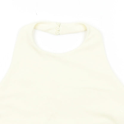 Womens UK Size L Zara Ivory Cropped Tank