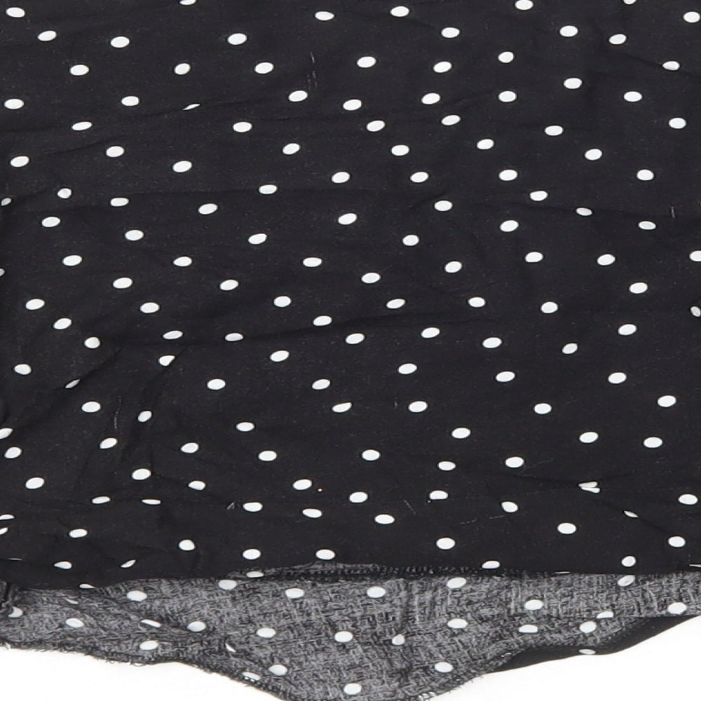 Womens UK Size 8 PRETTYLITTLETHING Black Cropped Blouse