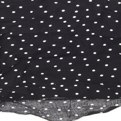Womens UK Size 8 PRETTYLITTLETHING Black Cropped Blouse