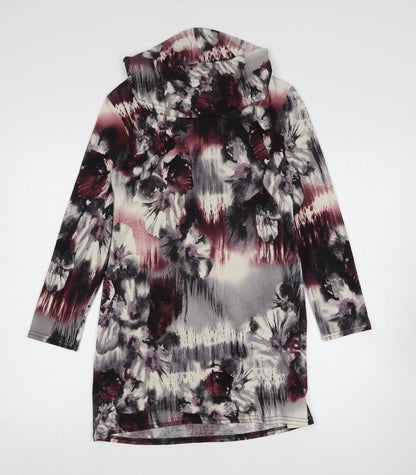 C.M.D Womens Multicoloured Geometric Polyester Pullover Sweatshirt Size 10 Pullover