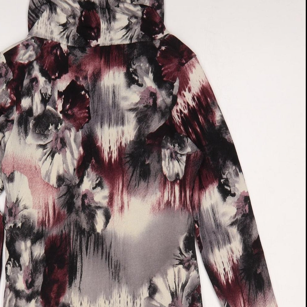 C.M.D Womens Multicoloured Geometric Polyester Pullover Sweatshirt Size 10 Pullover