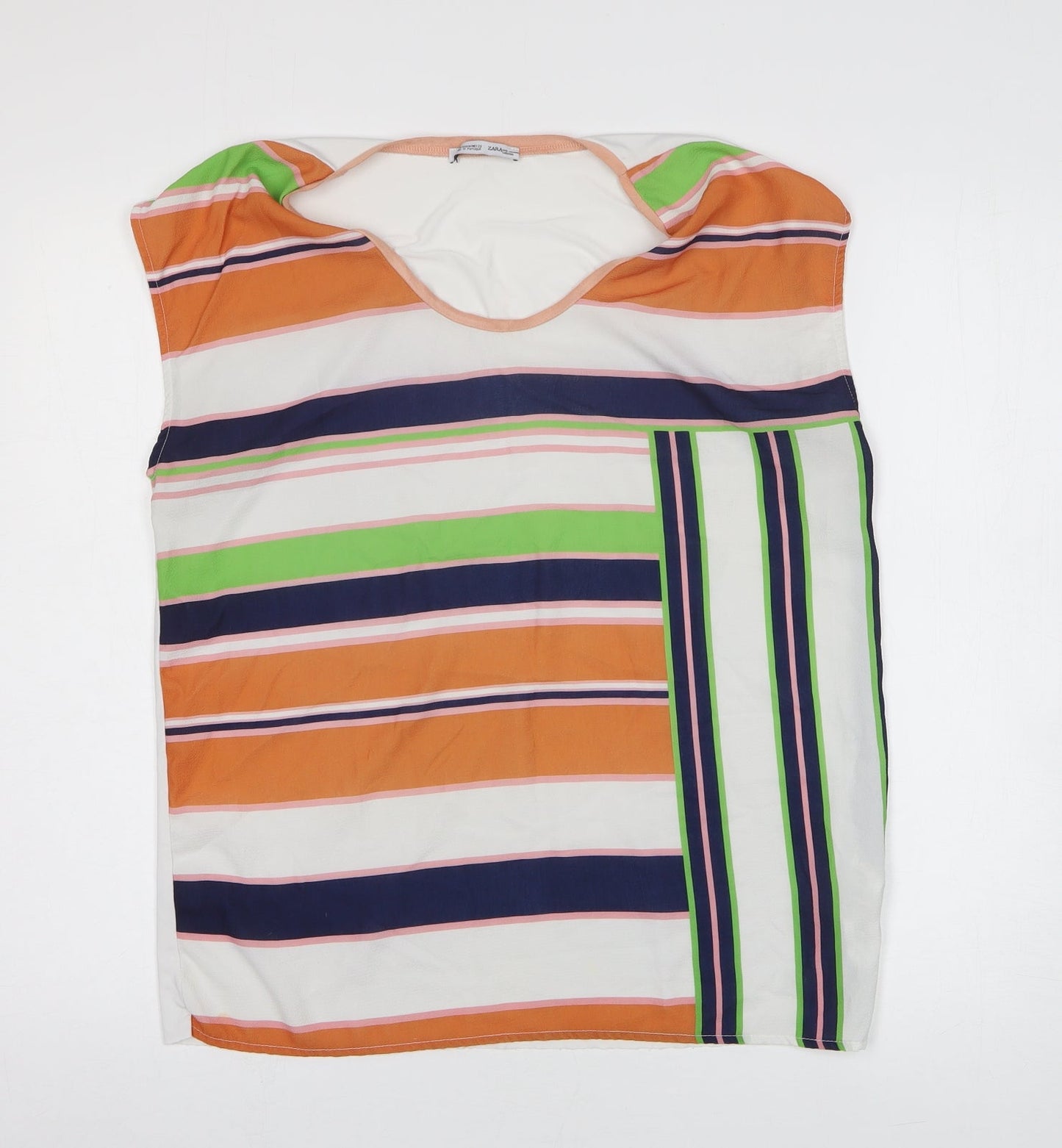 Womens UK Size M Zara Multicoloured Basic Blouse