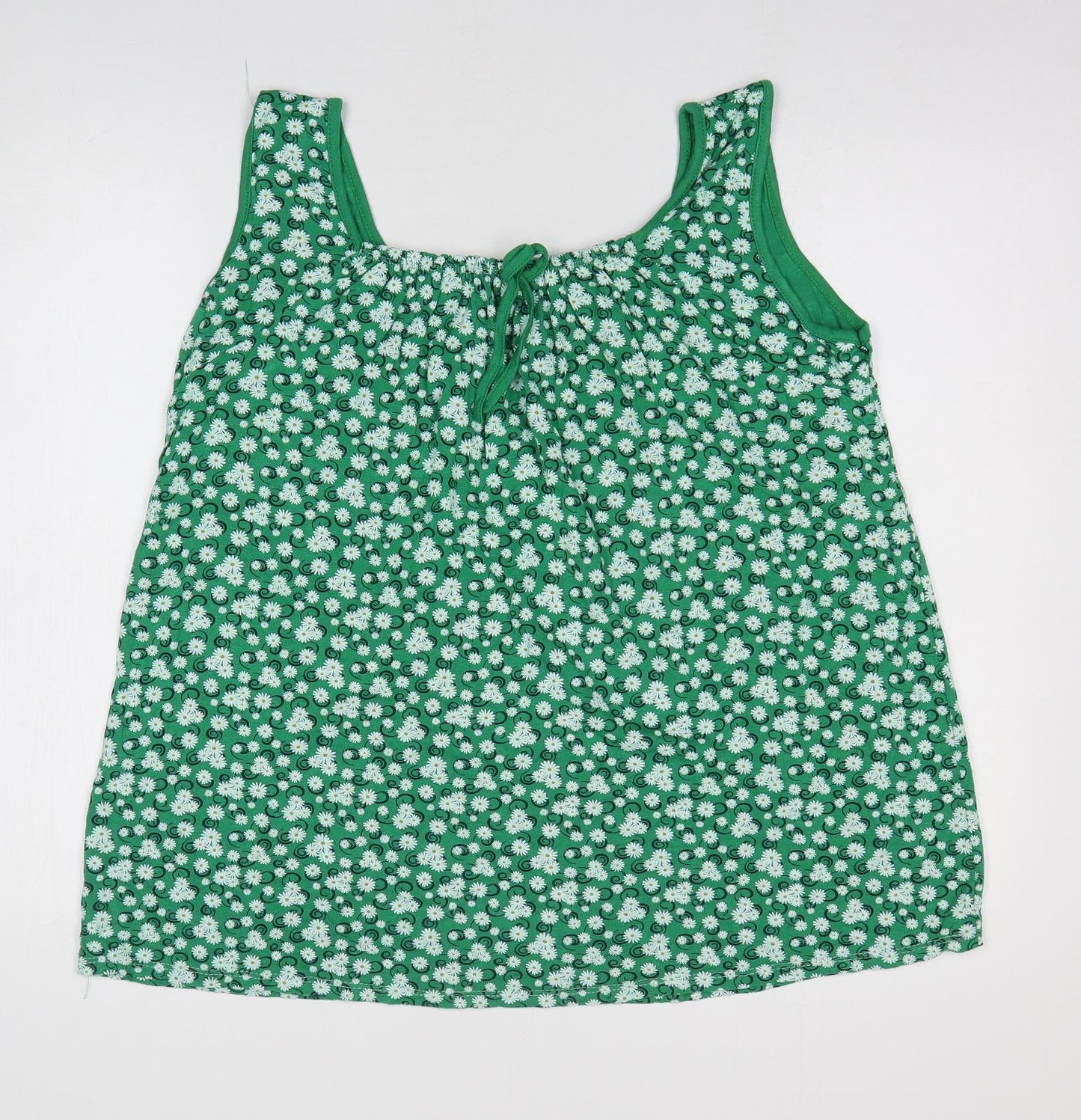 Womens UK Size M Preworn Green Basic Tank