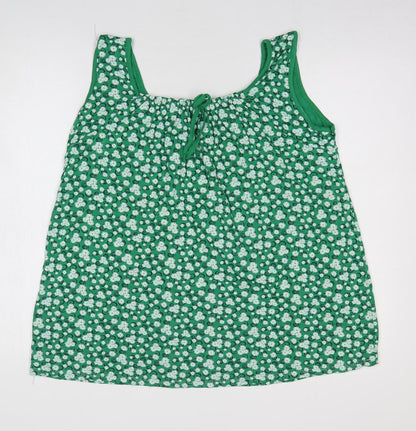 Womens UK Size M Preworn Green Basic Tank