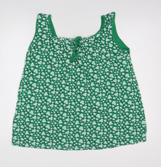 Womens UK Size M Preworn Green Basic Tank
