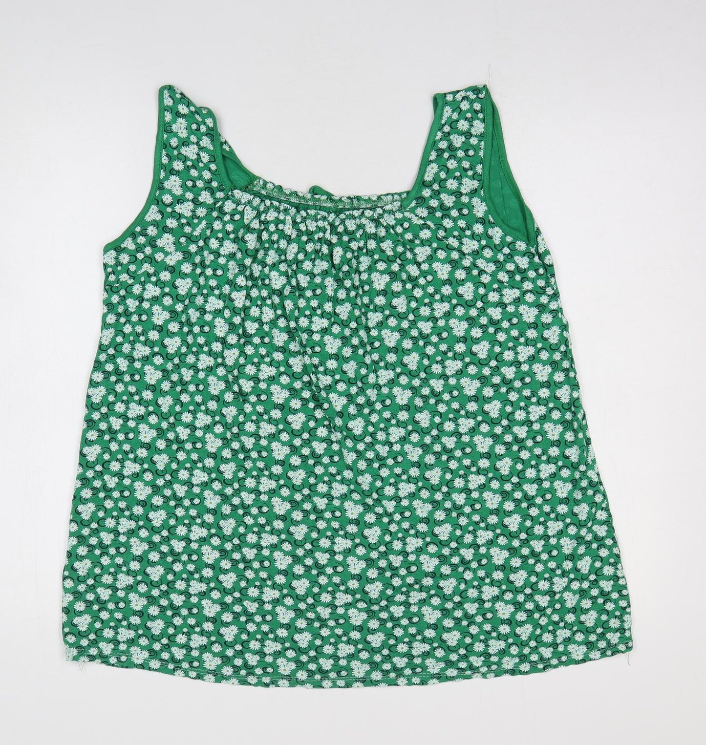 Womens UK Size M Preworn Green Basic Tank