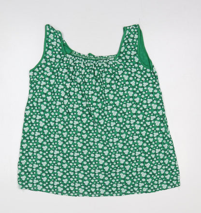 Womens UK Size M Preworn Green Basic Tank