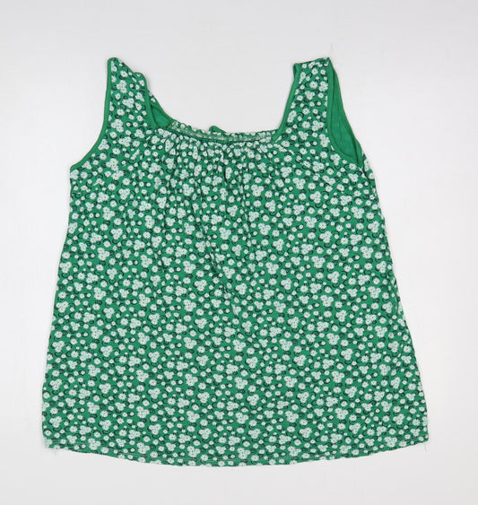 Womens UK Size M Preworn Green Basic Tank