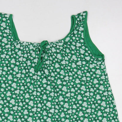 Womens UK Size M Preworn Green Basic Tank
