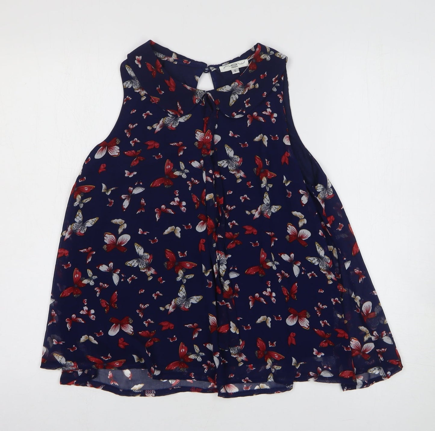 Womens UK Size S New Look Blue Basic Blouse