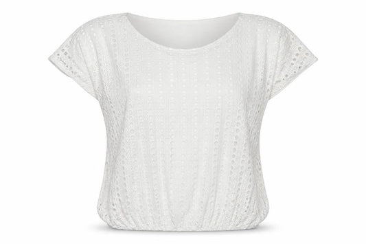 Alexara Womens White Viscose Basic T-Shirt Size L Round Neck