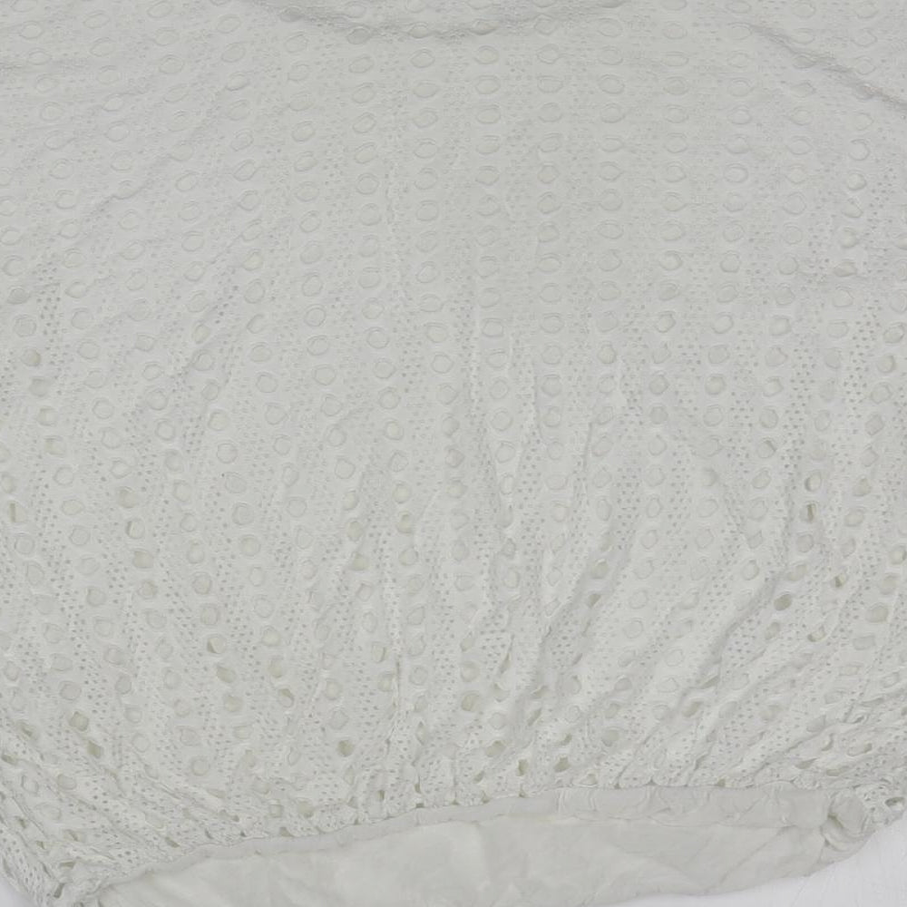 Alexara Womens White Viscose Basic T-Shirt Size L Round Neck