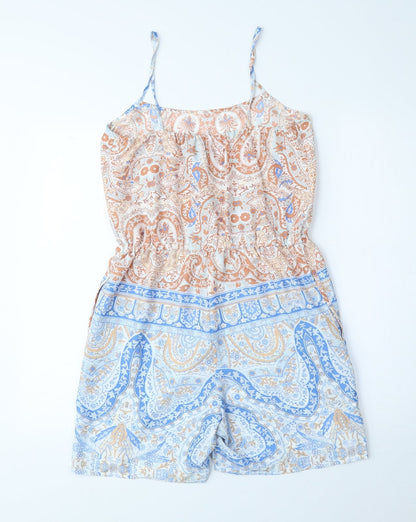 Collection Womens Multicoloured Floral Polyester Playsuit One-Piece Size 6 L5 in Pullover