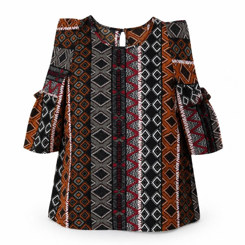 Womens UK Size 10 Papaya Multicoloured Basic Blouse