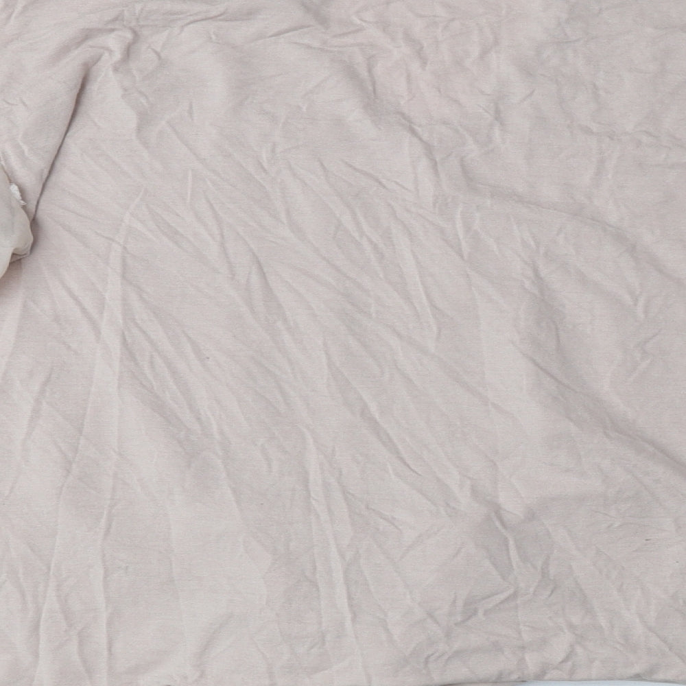 F&F Womens Pink Polka Dot Polyester Basic Blouse Size 10 V-Neck - See Through Sleeves