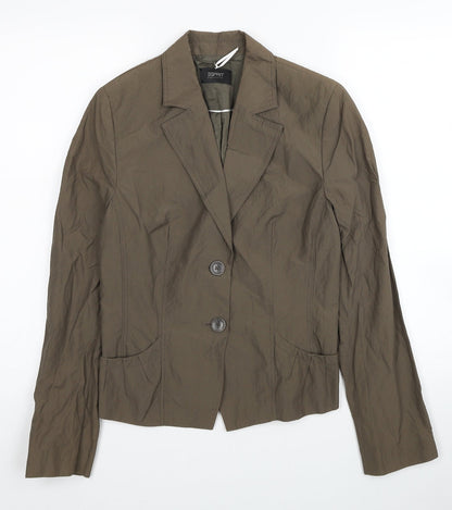 Esprit Womens Brown Jacket Blazer Size 10 Button