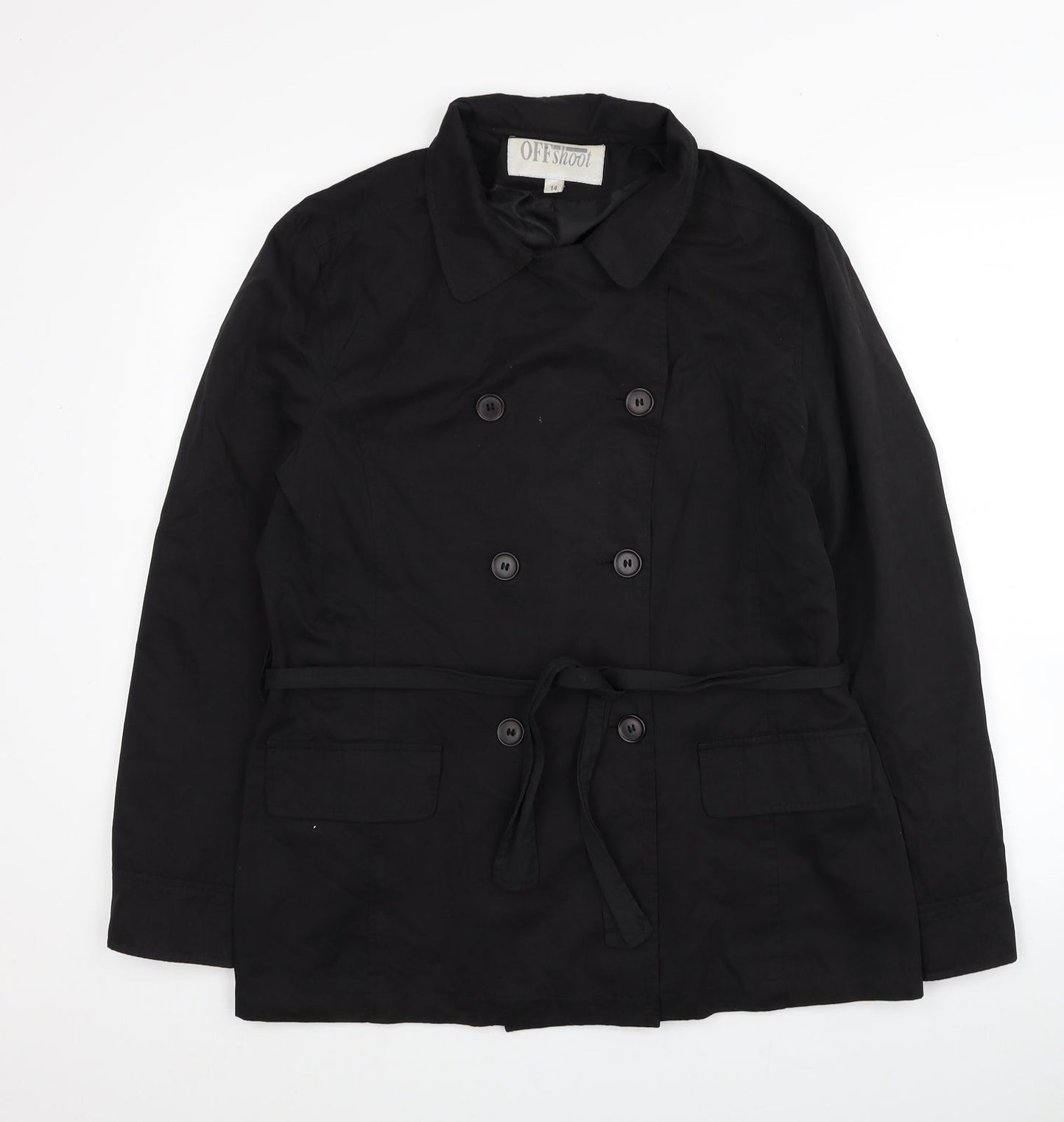 Womens UK Size 14 OffShoot Black Trench Coat