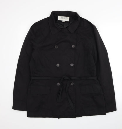 Womens UK Size 14 OffShoot Black Trench Coat
