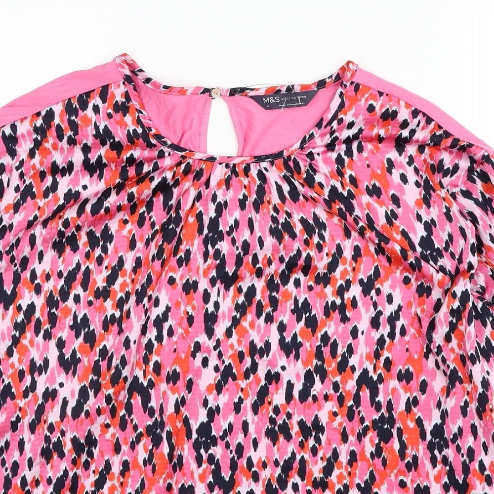 Womens UK Size 16 Marks and Spencer Pink Basic Blouse
