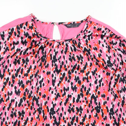 Womens UK Size 16 Marks and Spencer Pink Basic Blouse