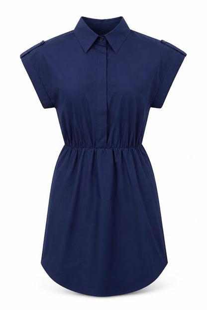 Oionino Womens Blue Polyester Shirt Dress Size XL Collared Button