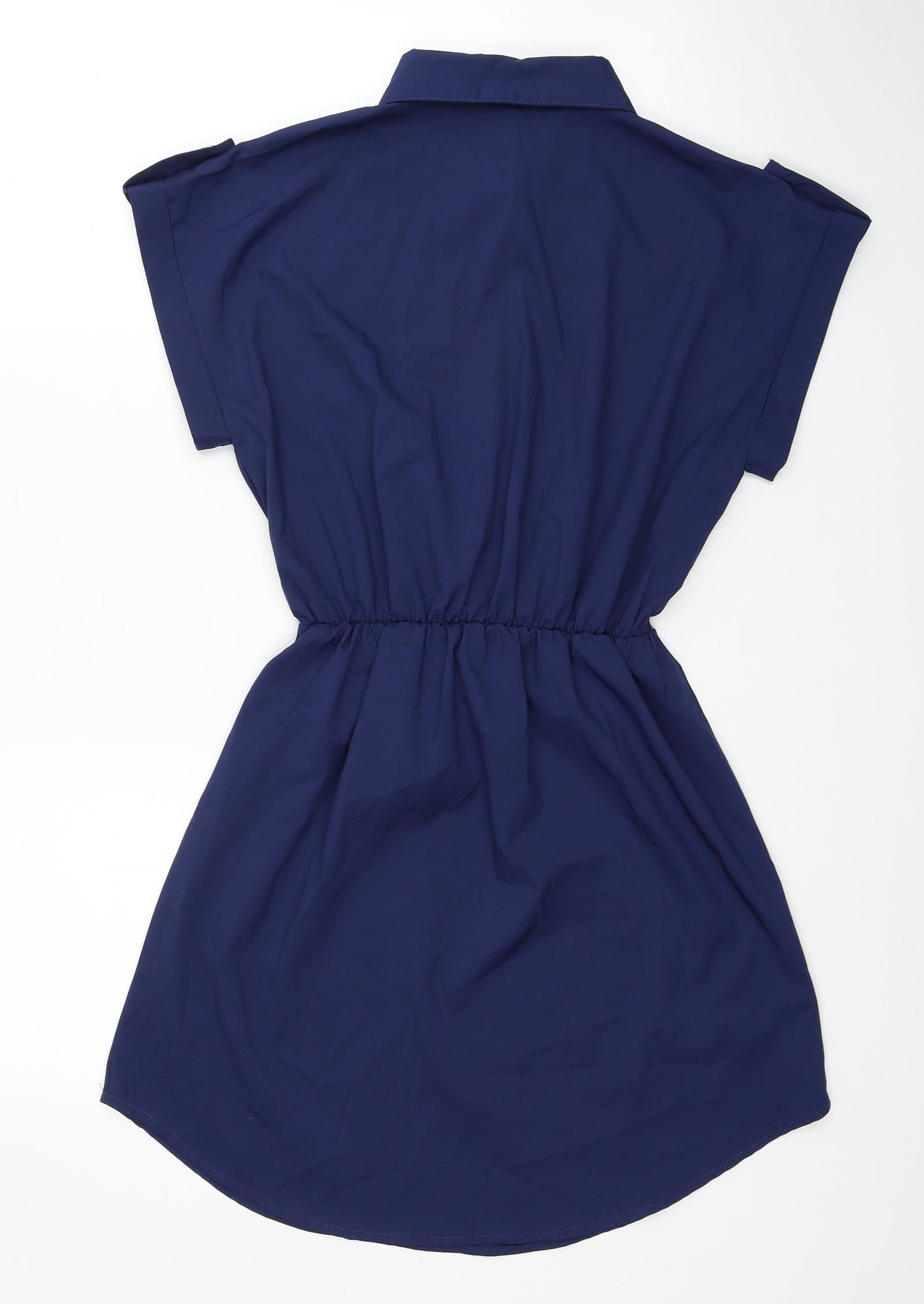 Oionino Womens Blue Polyester Shirt Dress Size XL Collared Button