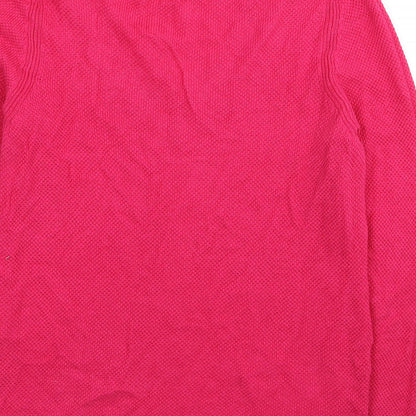 Gap Womens Pink V-Neck Cotton Pullover Jumper Size M