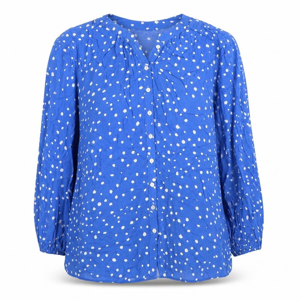 Womens UK Size S Preworn Blue Basic Button-Up