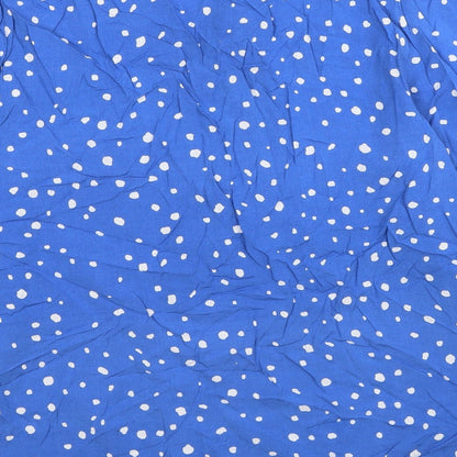 Womens UK Size S Preworn Blue Basic Button-Up