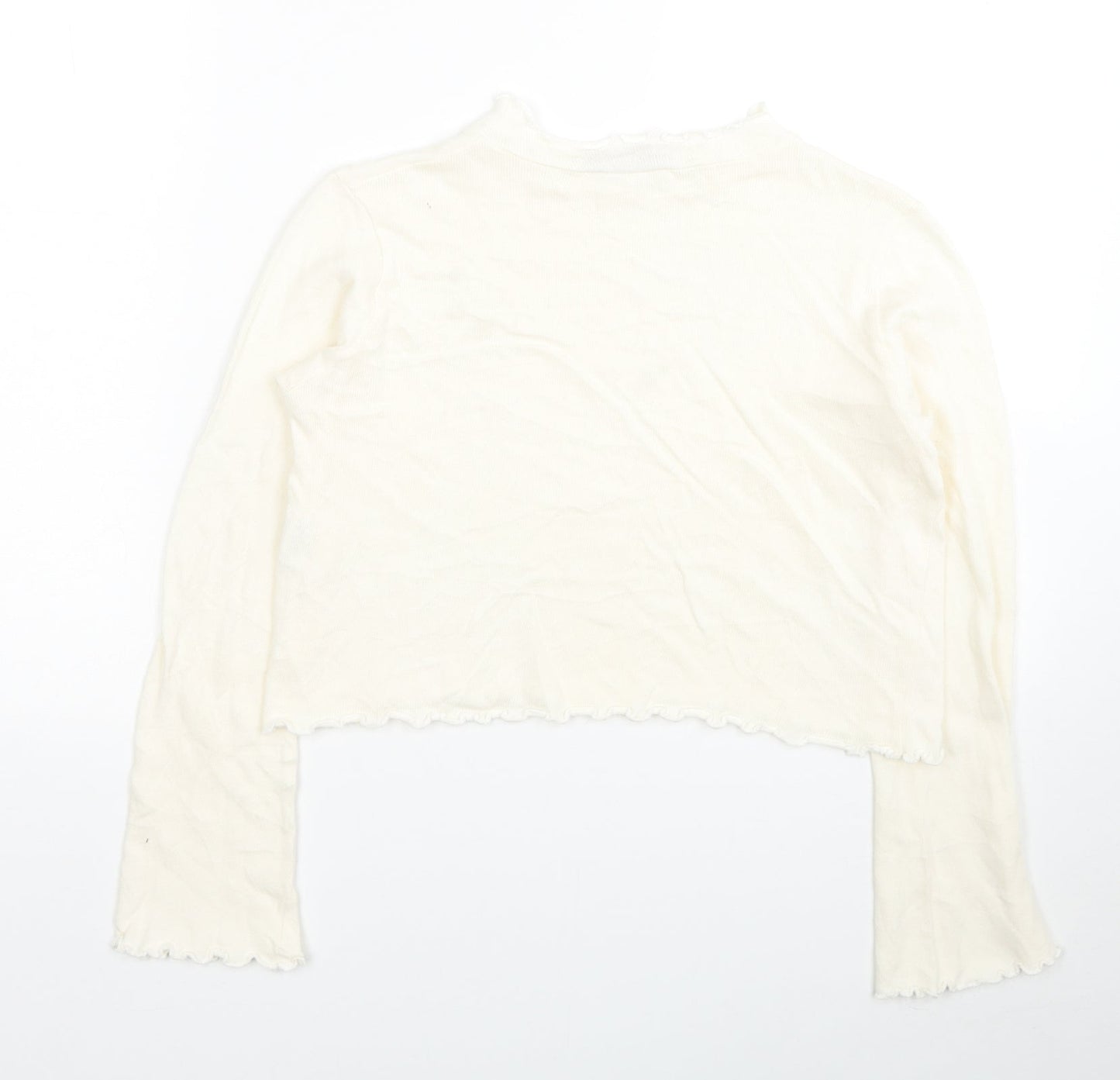 Womens UK Size M Pull&Bear White Pullover Jumper