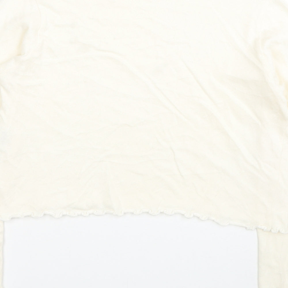 Womens UK Size M Pull&Bear White Pullover Jumper