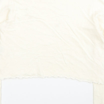 Womens UK Size M Pull&Bear White Pullover Jumper