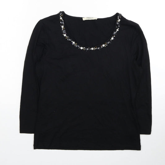 Womens UK Size XS Pieces Black Basic Blouse