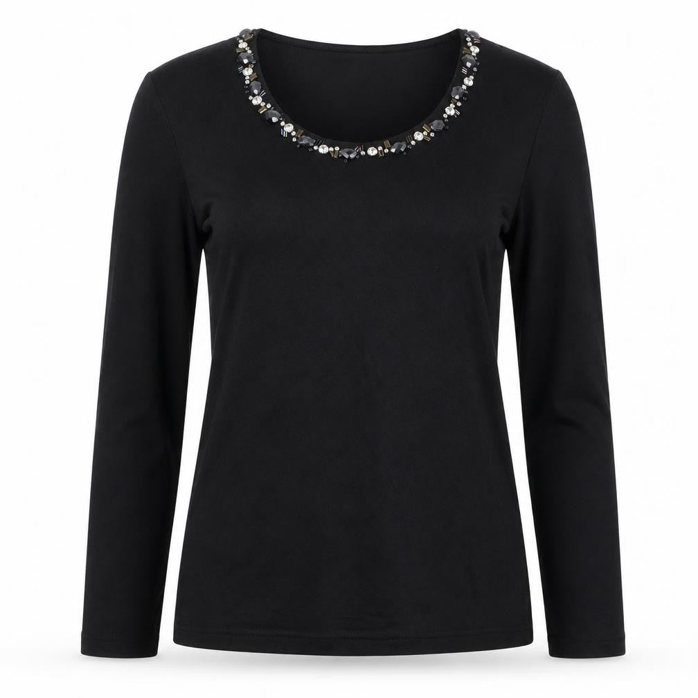 Womens UK Size XS Pieces Black Basic Blouse