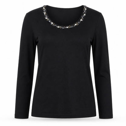 Womens UK Size XS Pieces Black Basic Blouse