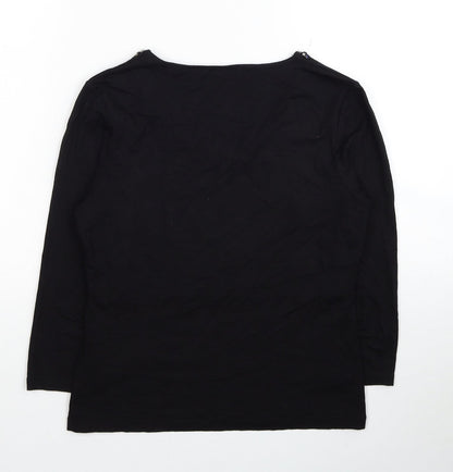 Womens UK Size XS Pieces Black Basic Blouse