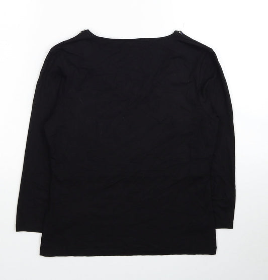 Womens UK Size XS Pieces Black Basic Blouse