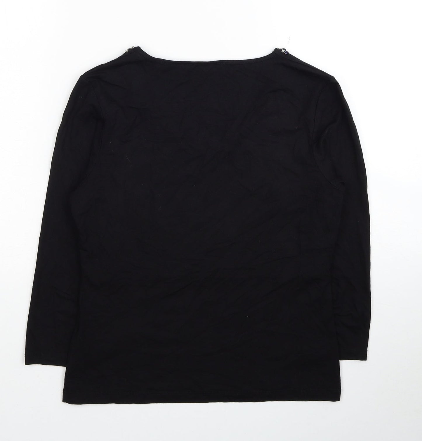 Womens UK Size XS Pieces Black Basic Blouse