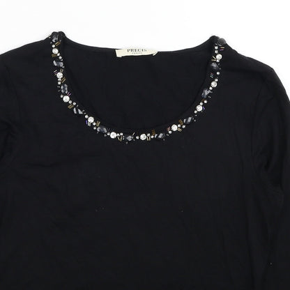 Womens UK Size XS Pieces Black Basic Blouse