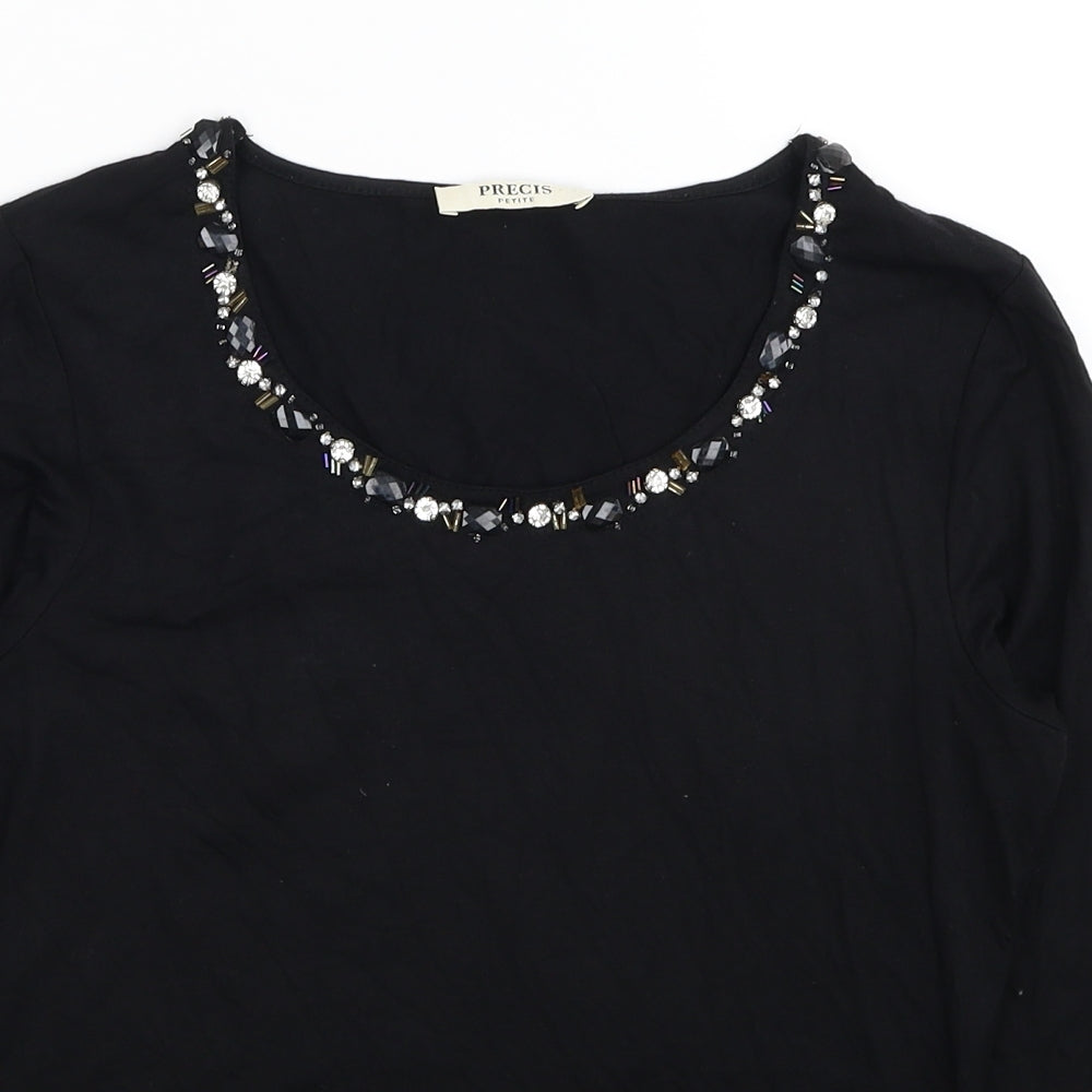 Womens UK Size XS Pieces Black Basic Blouse
