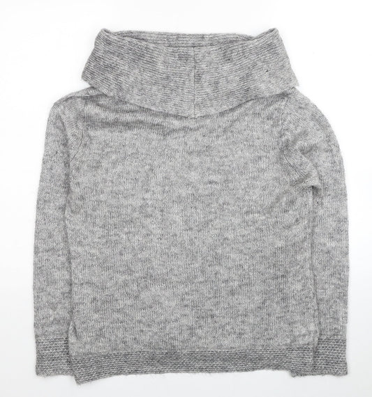 Crew Clothing Womens Grey Roll Neck Nylon Pullover Jumper Size L