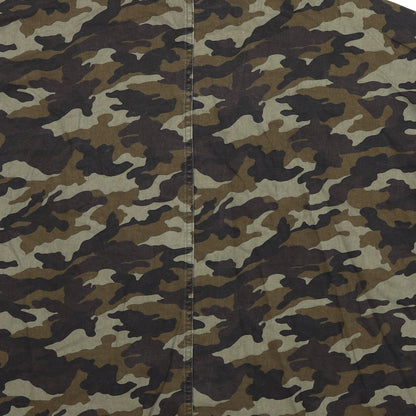 Boohoo Womens Green Camouflage Jacket Size S Button - Size S/M