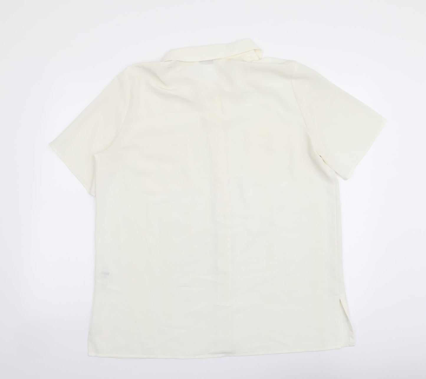 Womens UK Size 16 Marks and Spencer Ivory Basic Button-Up