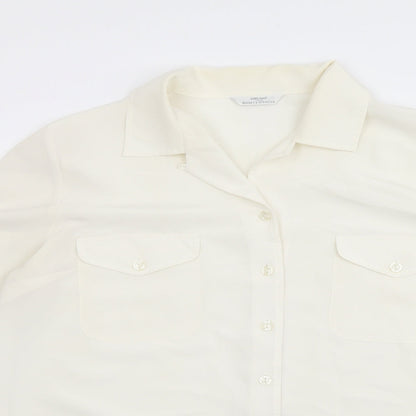 Womens UK Size 16 Marks and Spencer Ivory Basic Button-Up