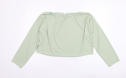 Womens UK Size 8 Stylewise Green Cropped Blouse