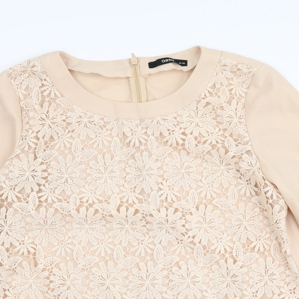 Womens UK Size 10 Oasis Pink Basic Blouse