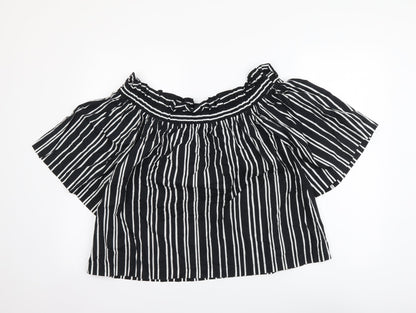 Womens UK Size XL H&M Black Basic Blouse